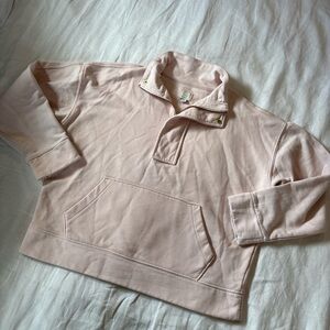 A New Day Target Pink Quarter Zip Pullover Sweatshirt Size M Gold Hardware